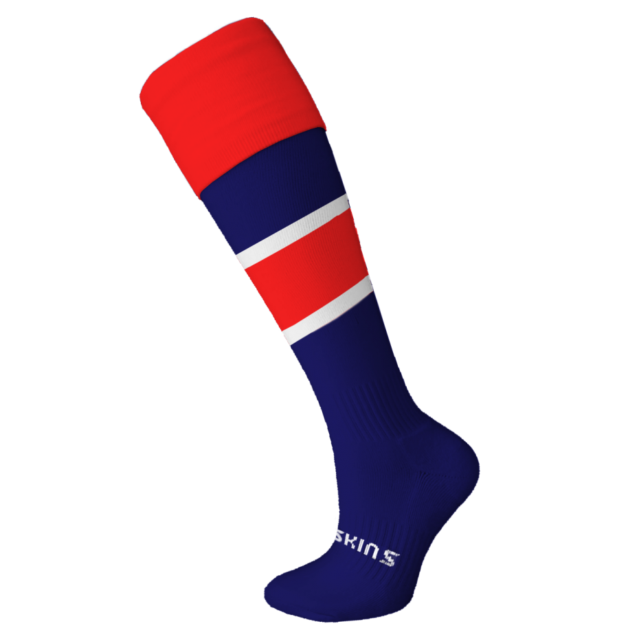 Hockey Socks Navy Red/White Hoops