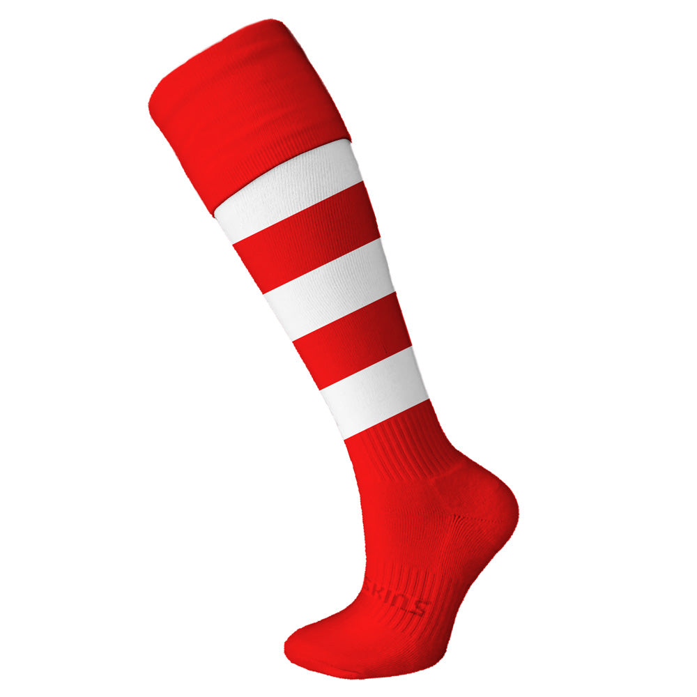 Hockey Socks Red/White Hoops