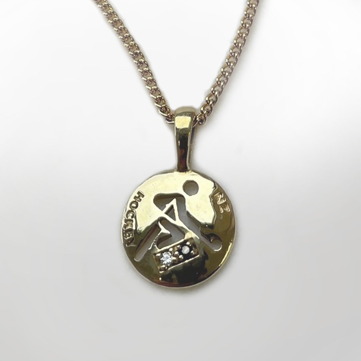 9ct Gold Round Player Gem Necklace